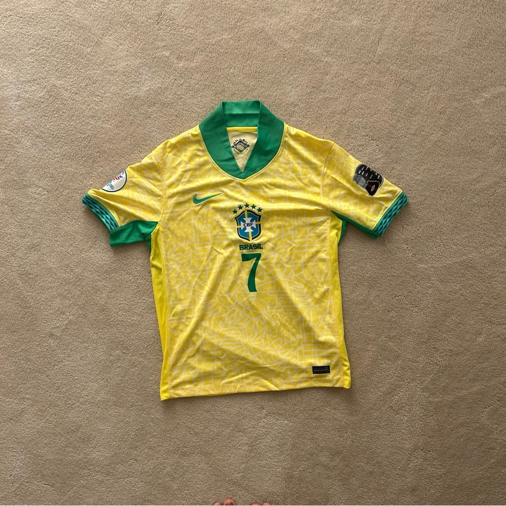 Vinicius Junior Nike Brazil Yellow and Green Soccer Jersey